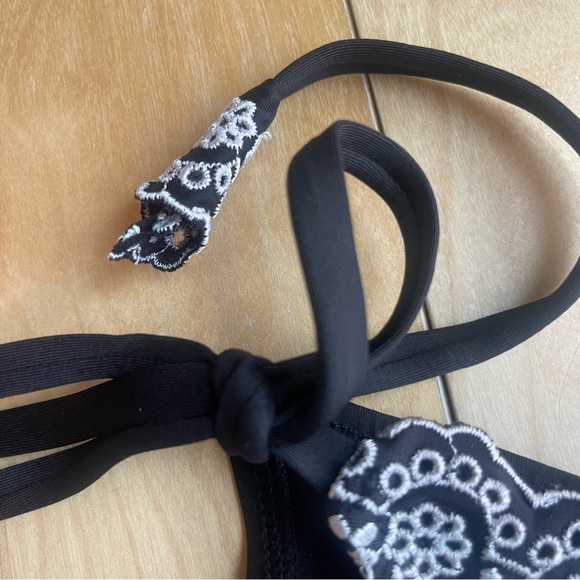 Anne Cole Studio | Black Eyelet Side-Tie Bikini Bottoms - Picture 8 of 8